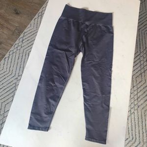 Medium High Waisted Charcoal Grey Crop Fabletics Athletic Leggings